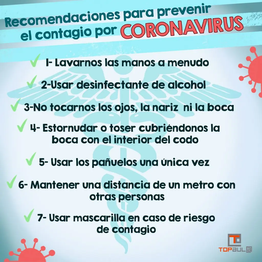 Infografía con recomendaciones para prevenir el contagio por coronavirus